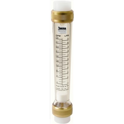 Polysulfone In-Line Flow Meter with FNPT PVC Connections - Water (GPM/LPM)