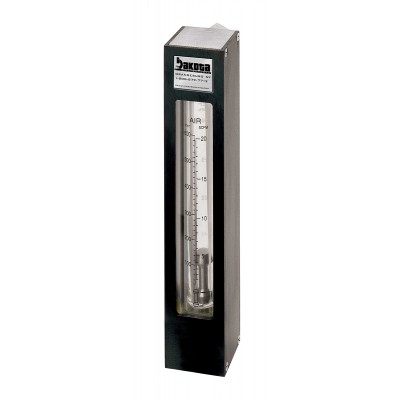 Encased Glass Tube Panel Mount Flow Meter, 316 Stainless Steel 3/8" FNPT Adapter, No Valve