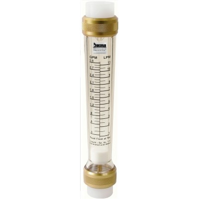 Polysulfone In-Line Flow Meter with FNPT PVDF Connections - Water (GPM/LPM)