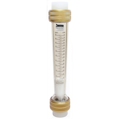 Polysulfone High Volume In-Line Flow Meter with FNPT PVDF Connections - Water (GPM/LPM)