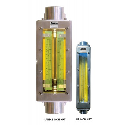 Industrial Stainless Steel In-Line Flow Meter, NPT Connector, No Valve (M Meter)