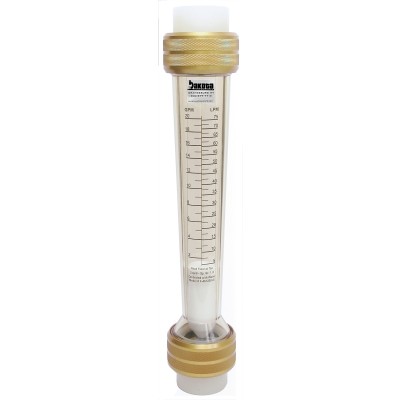 Polysulfone High Volume In-Line Flow Meter with 1" Socket Fusion Polypropylene Connections - Water (GPM/LPM)