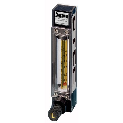 65mm PTFE Encased Glass Tube Flow Meter with CV Utility Valve, 1/8" FNPT Adapter