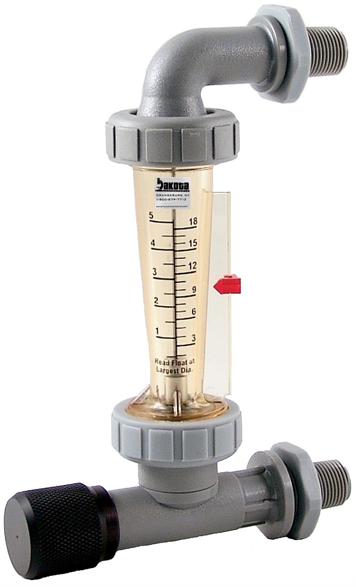 Polysulfone Panel Mount Flow Meter with Polysulfone Connections Water, 2" GPM/LPM or GPH/LPH