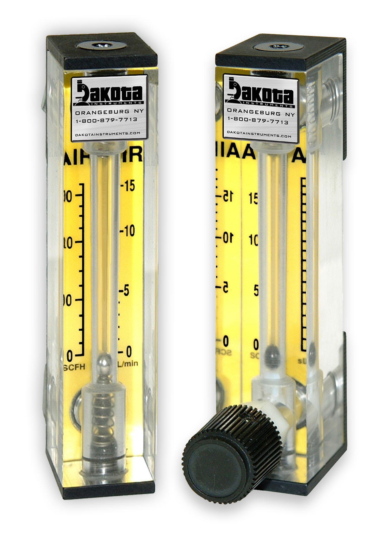 Helium Flow Meter Acrylic Stainless Fittings