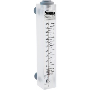 Acrylic Panel Mount Flow Meter, Polypropylene Connector, No Valve - Water