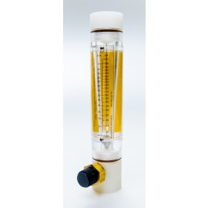 Water Flow Meter - Acrylic, Polypropylene Fittings, Valve Included