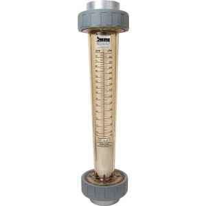 Polysulfone High Volume In-Line Flow Meter with 2" Socket Fusion Polysulfone Connections - Water (GPM/LPM)
