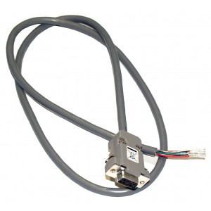 Shielded Cable, 15-pin D-connector with terminated end for GC series mass flow controller, 8ft length (6ACBLGCD)
