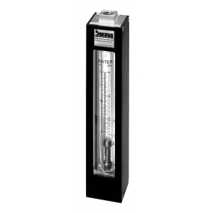 Encased Glass Tube In-Line Flow Meter, Brass 3/8" FNPT Adapter, No Valve