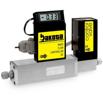 GC5 Series - Helium Mass Flow Controller - Stainless Steel, High Flow, With or Without LCD Readout, 3/8 Inch Compression Fittings, 0-5VDC Analog Input/Output