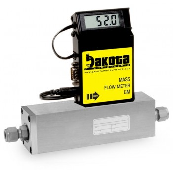 GM5 Series - Helium Mass Flow Meter - Stainless Steel, High Flow, With or Without LCD Readout, 3/8 Inch Compression Fittings, 0-5VDC Analog Output