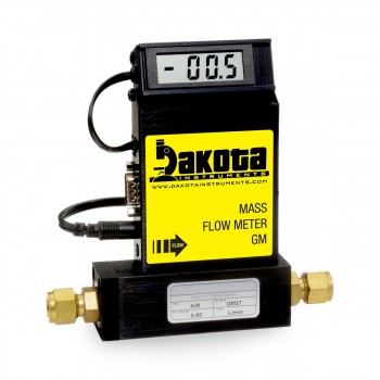 GM3 Series - up to 50 Liters Per Minute Air Mass Flow Meter - Aluminum, Medium Flow, With or Without LCD Readout, 1/4 Inch Compression Fittings, 0-5VDC Analog Output