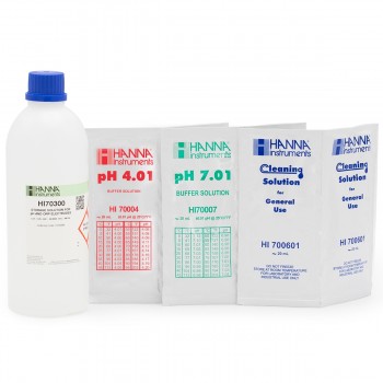 General pH Calibration Bundle, pH 4 & 7, General Purpose Cleaning Solution, Electrode Storage Solution (Satchets)