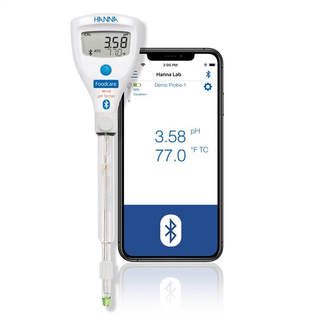 Refillable Wine pH Tester with HALO2 Bluetooth<sup>&reg;</sup> Connectivity
