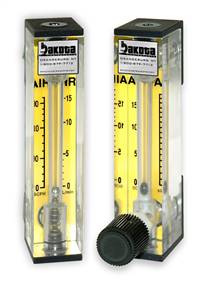 Helium Flow Meter - Acrylic, Brass Fittings