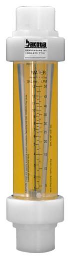 Nitrogen Flow Meter 2200 LPM (77.5 SCFM) - Acrylic, Polypropylene Fittings, No Valve (6A0311PN-NC)
