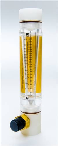 Water Flow Meter - Acrylic, Polypropylene Fittings, Valve Included