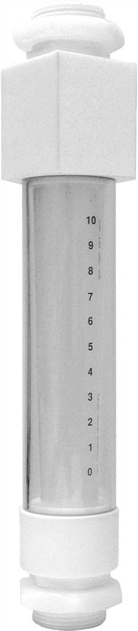 In Line PTFE Flow Meter, No Valve, FEP Flow Tube & PTFE/PCTFE Wetted Parts