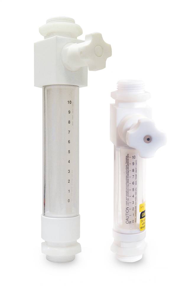 PTFE In Line Flow Meter with Valve, FEP Flow Tube & PTFE/PCTFE Wetted Parts