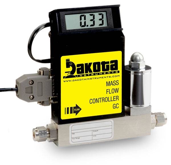 GC1 Series - Helium Mass Flow Controller - Stainless Steel, Low Flow, With or Without LCD Readout, 1/4 Inch Compression Fittings, 0-5VDC Analog Input/Output