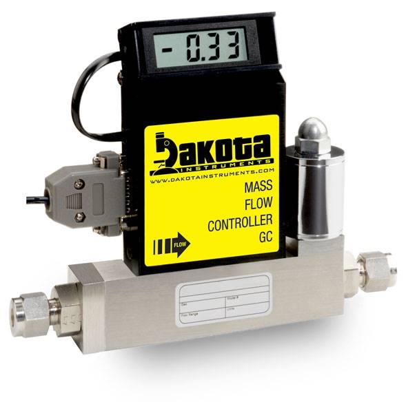 GC3 Series - Air Mass Flow Controller - Stainless Steel, Medium Flow, With or Without LCD Readout, 1/4 Inch Compression Fittings, 0-5VDC Analog Input/Output