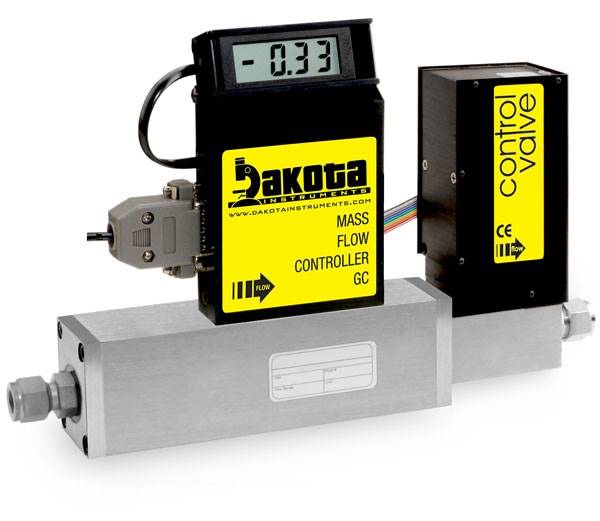 GC5 Series - Air Mass Flow Controller - Stainless Steel, High Flow, With or Without LCD Readout, 3/8 Inch Compression Fittings, 0-5VDC Analog Input/Output