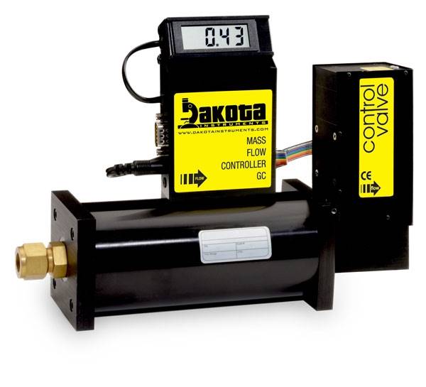GC6 Series - Air Mass Flow Controller - Aluminum, High Flow, With or Without LCD Readout, 1/2 Inch Compression Fittings, 0-5VDC Analog Input/Output