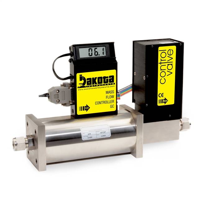 GC6 Series - Hydrogen Mass Flow Controller - Stainless Steel, High Flow, With or Without LCD Readout, 1/2 Inch Compression Fittings, 0-5VDC Analog Input/Output