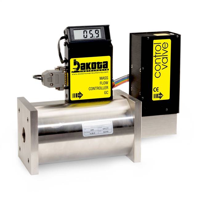 GC7 Series - Helium Mass Flow Controller - Stainless Steel, High Flow, With or Without LCD Readout, 3/4 Inch FNPT Fittings, 0-5VDC Analog Input/Output