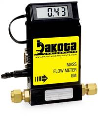 GM1 Series - Nitrogen Mass Flow Meter - Aluminum, Low Flow, With or Without LCD Readout, 1/4 Inch Compression Fittings, 0-5VDC Analog Output