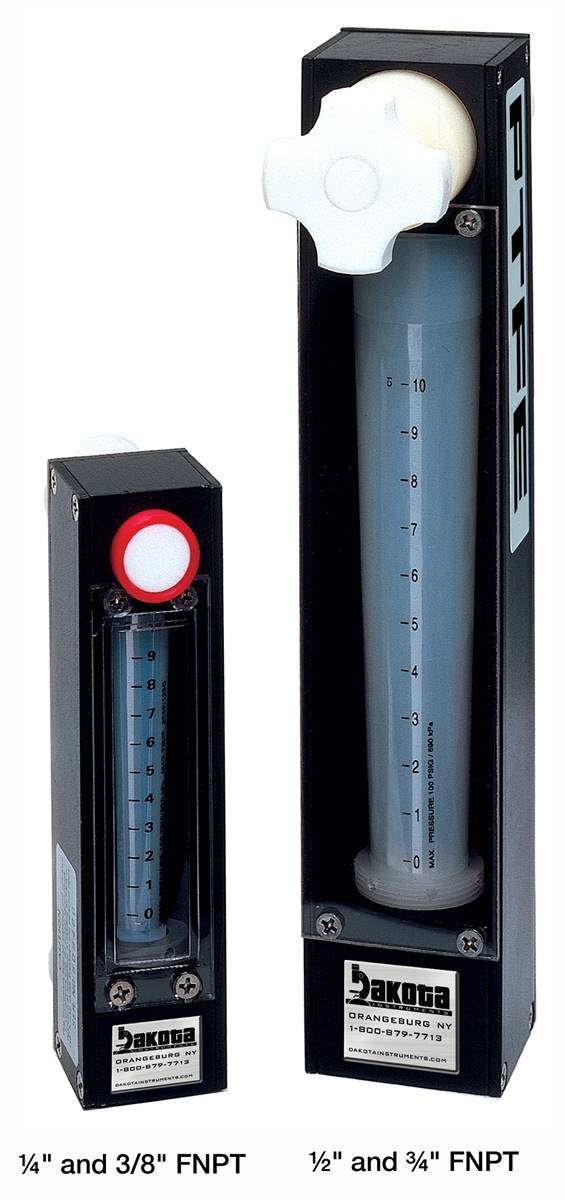 Panel Mount PTFE-FEP Flow Meter with Needle Valve
