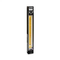 150mm PTFE Encased Glass Tube Flow Meter, 1/8" FNPT Adapter, No Valve