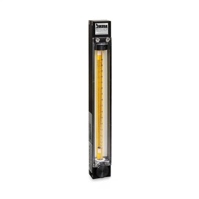 150mm PTFE Encased Glass Tube Flow Meter, 1/8" FNPT Adapter, No Valve