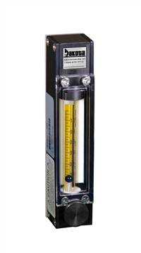 65mm PTFE Encased Glass Tube Flow Meter, 1/8" FNPT Adapter, No Valve