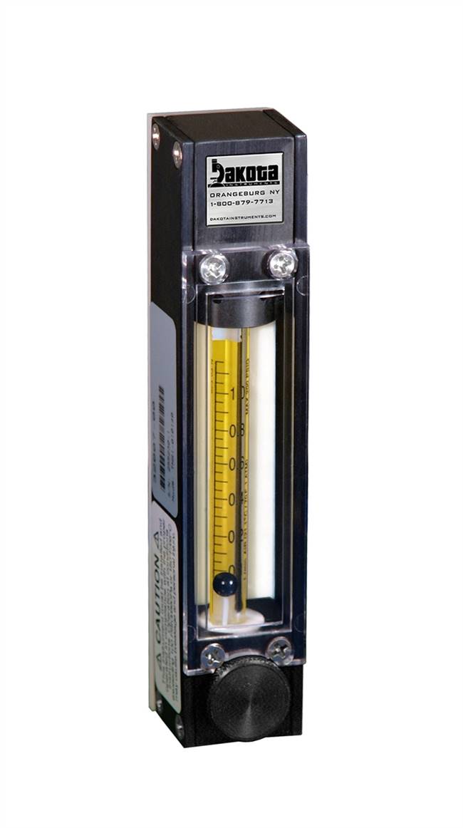 65mm PTFE Encased Glass Tube Flow Meter, 1/8" FNPT Adapter, No Valve