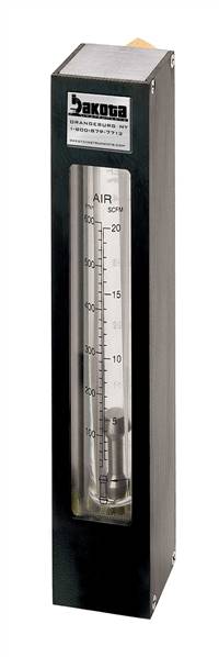 Encased Glass Tube Panel Mount Flow Meter, Brass 3/8" FNPT Adapter, No Valve