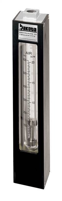 Encased Glass Tube In-Line Flow Meter, 316 Stainless Steel 3/8" FNPT Adapter, No Valve