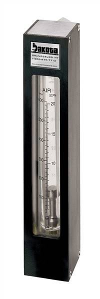 Encased Glass Tube Panel Mount Flow Meter, 316 Stainless Steel 3/8" FNPT Adapter, No Valve
