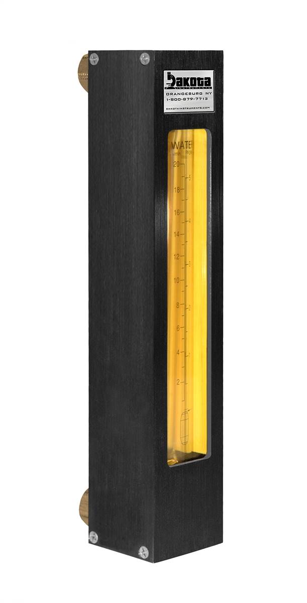 Encased Glass Tube Panel Mount Flow Meter with Valve, PTFE, PTCFE 3/8" FNPT Adapter, No Valve