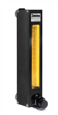 Encased Glass Tube Panel Mount Flow Meter with Valve, PTFE, PTCFE 3/8" FNPT Adapter, Valve