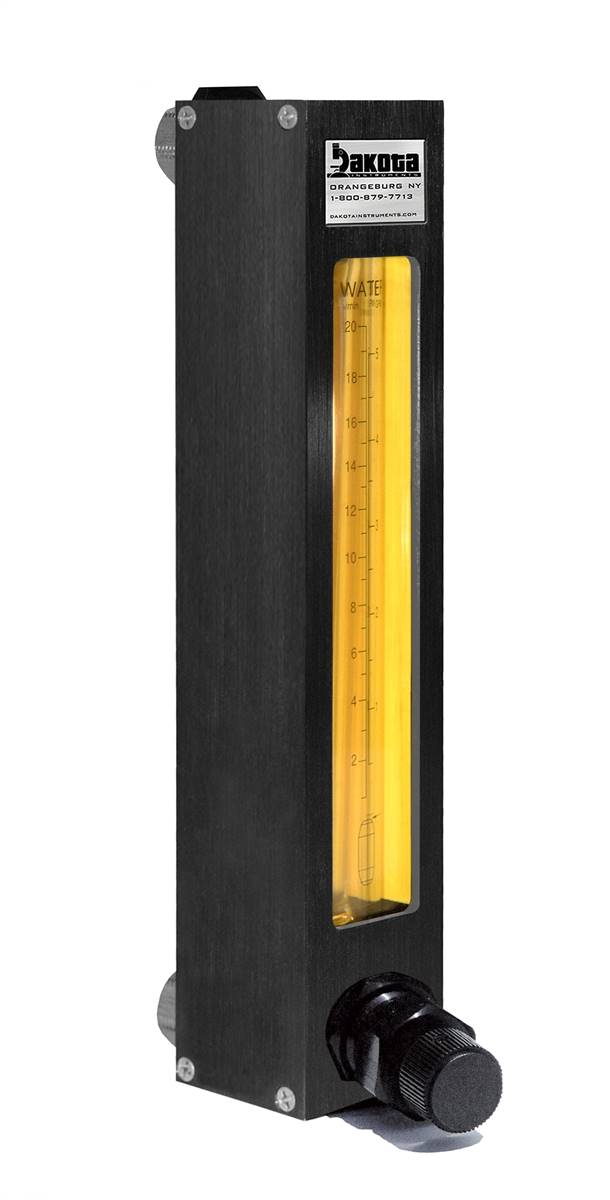 Encased Glass Tube Panel Mount Flow Meter with Valve, PTFE, PTCFE 3/8" FNPT Adapter, Valve
