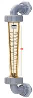 Flow Range: 0.5 - 5.0 GPM, 2.0 - 20.0 LPM, Center to Center Distance: 8 9/16", Float: 316 SS, Adapter: 3/8" FNPT Polysulfone