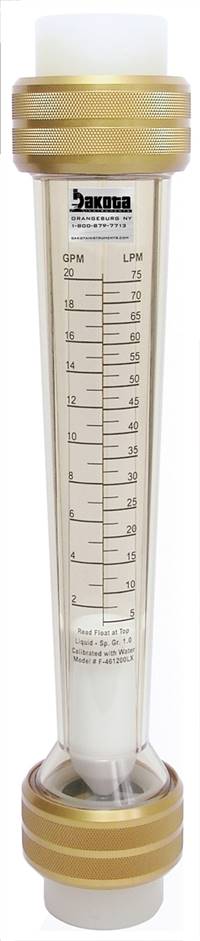 Polysulfone High Volume In-Line Meter with 1" FNPT PVC Connections - Water (GPM/LPM)