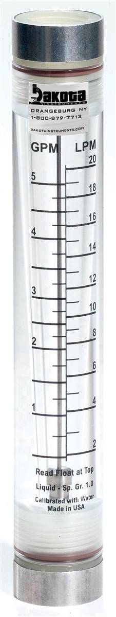 Acrylic In-Line Flow Meter, Polypropylene Connector, No Valve - Water